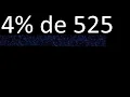 4 of 525 percentage of a number 4 percent of 525 procedure