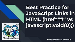 Best Practice for JavaScript Links in HTML href vs javascript void 0
