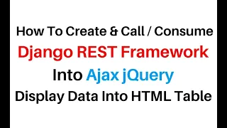 Json Data Populate Into HTML Table Using Django jQuery Ajax