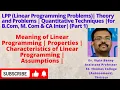 LPP Linear Programming Problems Quantitative Techniques B Com M Com CA Inter