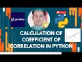Calculation of Coefficient of correlation in python