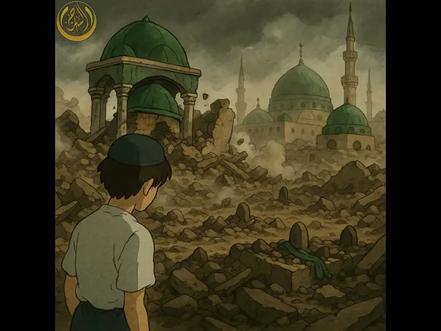 ⁣طلبنا من الذكاء الإصطناعي إن يقوم بإنشاء صورة حول هدم قبور أئمة البقيع فكانت النتيجة هكذا