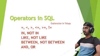 Introduction to Operators in SQL Logical Operators Comparison Operators SQL Tutorial in Telugu