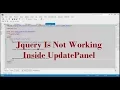 Jquery Is Not Working In UpdatePanel