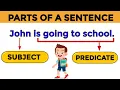 Subject and predicate Parts of a sentence English grammar for class 3-8th