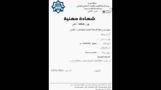 وثيقة الشهادة المهنية التي تصدرها الغرف المهنية لفائدة منتسبيها من الحرفيين و الصناع التقليديين 