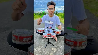 New Ak Mini Jazz Drum Set Senior Musical Band Instrument With 5 Drums 1 Dish 2Sticks 