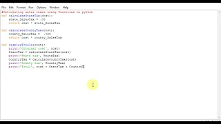 Calculating sales taxes using functions in python