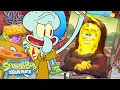 Squidward Turns SpongeBob into Art Full Scene SpongeBob