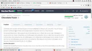 Chocolate Feast Hacker Rank Solution in C Programming