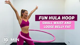 Download 10MIN FUN HULA HOOP WORKOUT | small waist and lose belly with a hula hoop! | Evelyn MP3