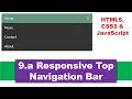 9 a Responsive Top Navigation Bar Menu HowToCreate Series HTML5 CSS3 JavaScript