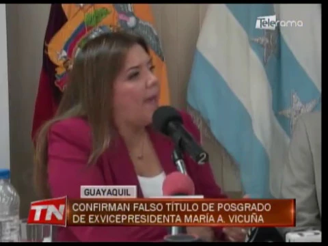 Confirman falso título de posgrado de ex vicepresidenta María A. Vicuña