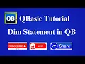 Dim Statement in Qbasic In Hindi