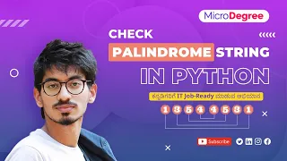 Python Program to check if a String is a Palindrome or Not MicroDegree