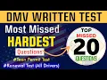 The 20 Hardest Questions in DMV Written Test DMV Written Test 2025 CA DMV Senior Written Test