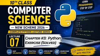 Chapter 3 Introduction to Python Programming Complete Exercise Solved 10 Computer 2026