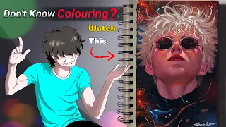 How To Draw Realistic Gojo Drawing With Acrylic Paint || Step by Step Anime Drawing Tutorial.