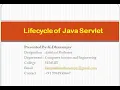 Lifecycle of servlet Web and internet Technologies Unit-2 Part-2