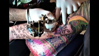 epic asian best detailed sleeve tattoo high speed cranked quan yin kois colors style