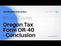 Oregon Tax Form OR-40 - Conclusion