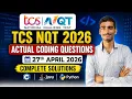 TCS NQT 2026 Actual Coding Questions 27 April 2026 C Java Python Solutions