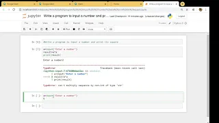 Write a program to input a number and print its square Python