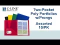Two-Pocket Heavyweight Poly Portfolio Folder with Prongs - C-Line Products