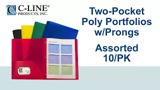 Two-Pocket Heavyweight Poly Portfolio Folder with Prongs - C-Line Products