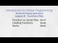 Octave Programming Lesson 8 - Function Files