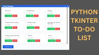 Python Project - Create a To Do List Project In Python Tkinter Python Tasks Management Project