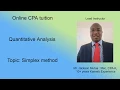 CPA Quantitative analysis - simplex model