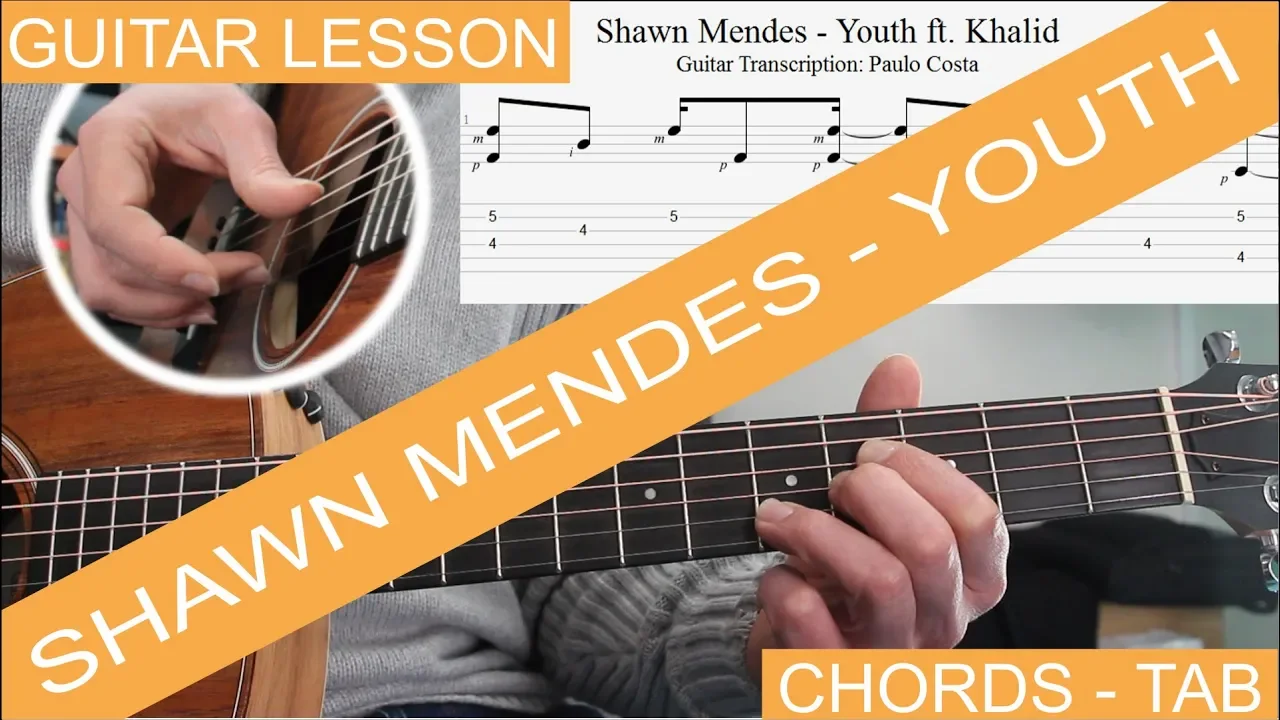 Youth, Shawn Mendes ft. Khalid, Tutorial, Guitar Lesson, Chords, DOWNLOAD TAB on Description