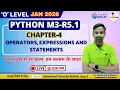 O Level Python Programming M3-R5 1 Chapter 4 Operators Expressions Statements GyanXp