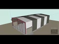 Steel warehouse construction process in sketchup