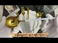 High quality mirror gold with white handle stainless steel cutlery set