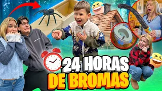 24 horas de BROMAS a mi FAMILIA