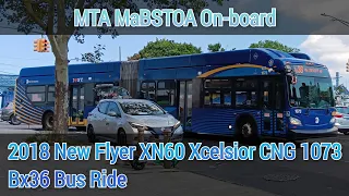 MTA MaBSTOA On-board 2018 NFI XN60 Xcelsior CNG Articulated 1073 Bx36 Bus Ride