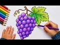 Grapes Coloring Page for Kids Easy Fruit Drawing Coloring