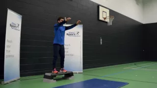 Box Jump Down with Stabilization