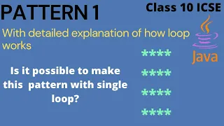 pattern 1 nested loop icse computer application java 2023 learn easily patterns in java