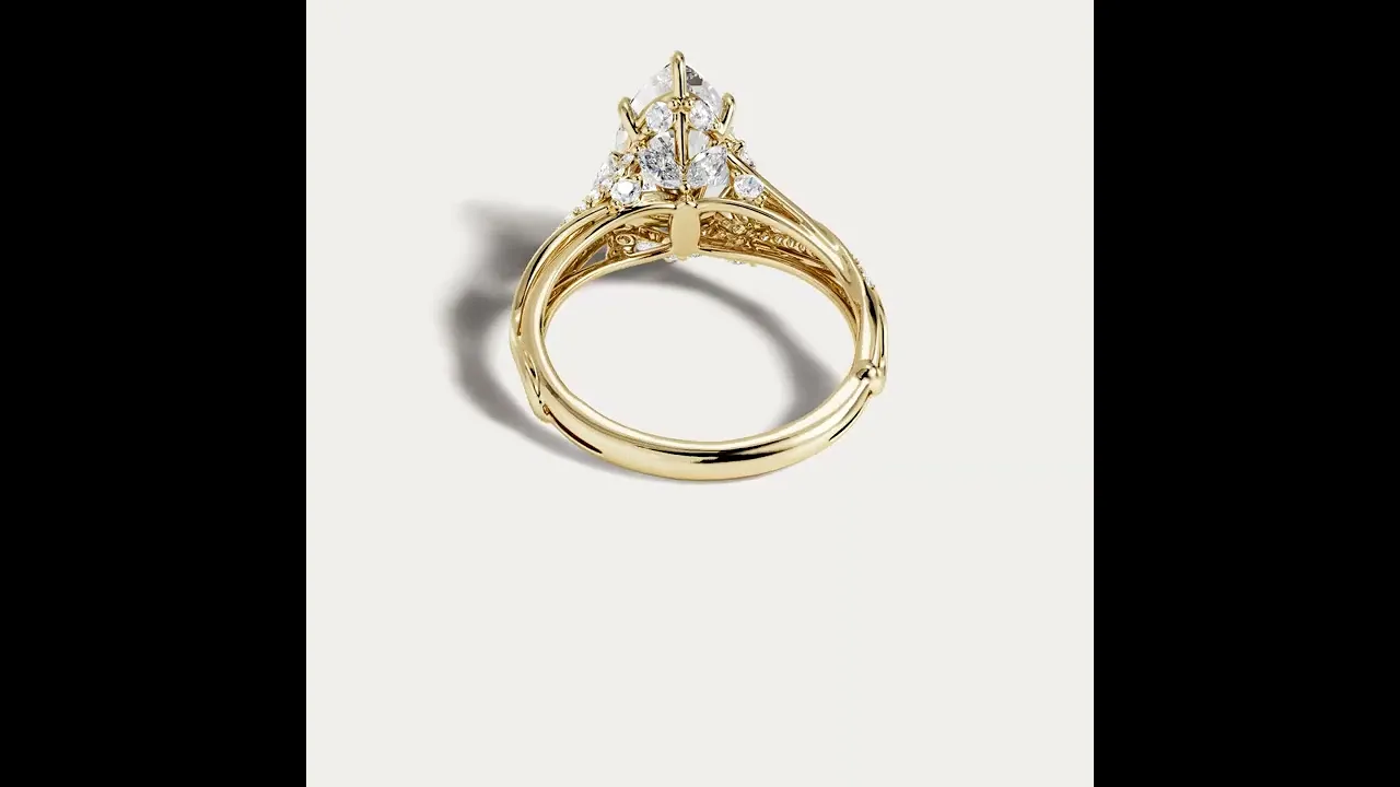 Calista丨Marquise Cut Lab-Diamond Ribbon Crossover Engagement Ring