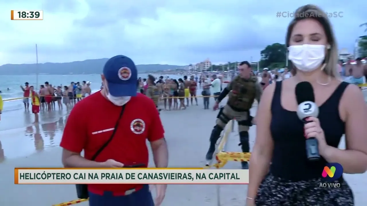 Mais informações sobre o helicóptero que caiu na praia de Canasvieiras, em Florianópolis