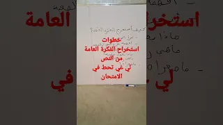 الى بغيتي اتستخرج الفكرة العامة لنص ما اش خصك دير ايو ثق بي شوية تحصل على نقطة جيدا20 19 