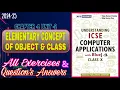 Elementary Concepts of Objects and Classes Class 10 Computer Chapter 1 unit 2 answers 2024-25
