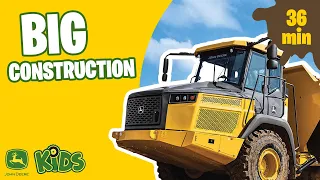 Real Big Construction Vehicles Working with Music - John Deere Kids