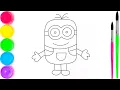Minion Coloring Page for Kids Cartoon Drawing and Coloring for Children