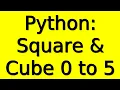 Python Code Find square and cube of 0 to 5 Tecq Mate Tutorials