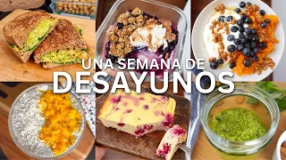 1 SEMANA DE DESAYUNOS saludables, fáciles y diferentes