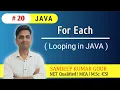 For Each loop in JAVA Loops in JAVA
